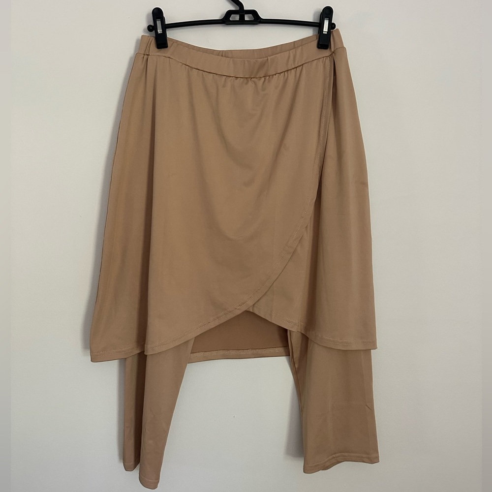 Faux Wrap Athletic Skirt with Leggings